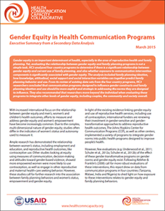gender equity in health communication programs