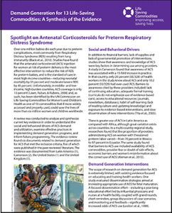 Spotlight on Antenatal Corticosteroids for Preterm Respiratory Distress Syndrome