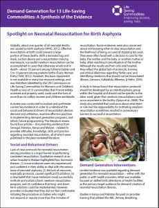 Spotlight on Neonatal Resuscitation for Birth Asphyxia