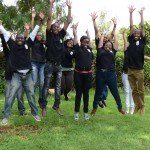 Youth leaders celebrate completing their first workshops at Red Cross in Nairobi, Kenya