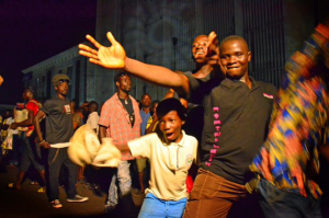 Sierra Leoneans celebrating to mark the 42 days of no new Ebola infections. Photo credit: Dauda Musa Bangura