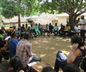 Community dialogue in Samba village, Sierra Leone