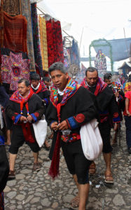 Mayan priests walk through the streets of Chichicastenango in the Western Highlands of Guatemala. Photo credit: Patricia Poppe 