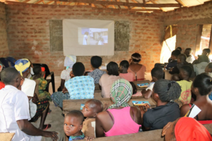 Screening of Newman Street during a community dialogue in Ashina community, Aliede Gwer East LGA, Benue State. 