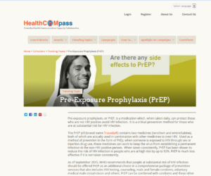 Pre-Exposure Prophylaxis (PrEP) Trending Topic screenshot from the Health COMpass